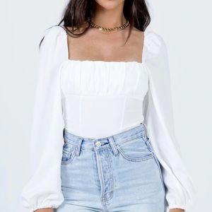 Princess Polly White Laura Bodysuit